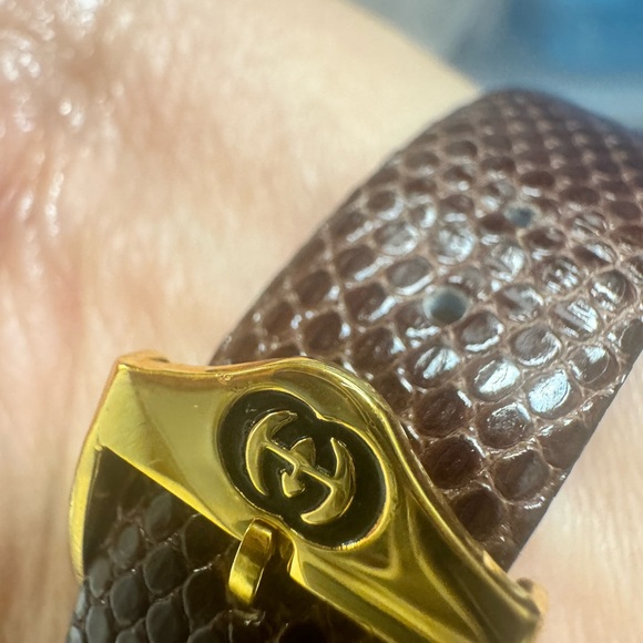 Gucci Ladies Gold Dial Sherry Line 18K Electro plated Vintage Swiss Made 17cm - Picture 9 of 17